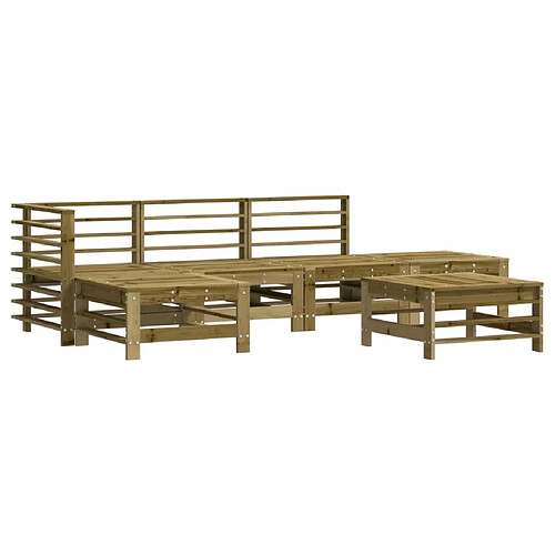 Maison Chic Salon de jardin 6 pcs - Table et chaises d'extérieur - Mobilier/Meubles de jardin Moderne bois de pin imprégné -MN63490