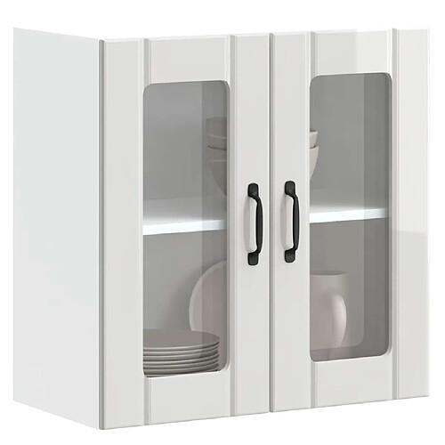 vidaXL Armoire murale de cuisine avec porte en verre Lucca