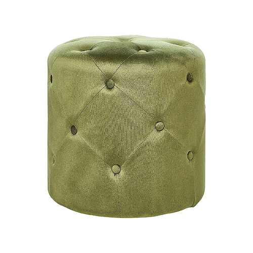 Beliani Pouf COROLLA Vert olive Velours 40 cm 40 cm