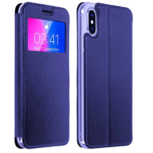 Ipomcase Coque Etui Housse de protection porte carte pour iPhone X et XS -Bleu