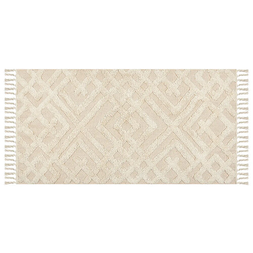 Beliani Tapis en coton 80 x 150 cm beige ARDAHAN