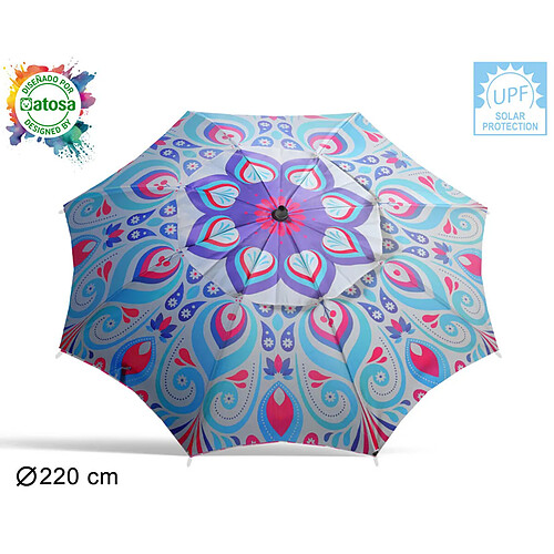 BigBuy Outdoor Parasol Violet 220 cm Acier inoxydable Aluminium