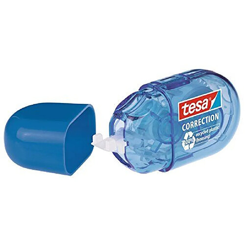 tesa ecoLogo mini ruban correcteur jetable, 5 mm x 6 m, bleu