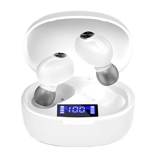 Chrono Écouteur bluetooth sans fil 5.0 étanche, étui de charge mini pour écouteurs bluetooth sans fil TWS(Blanc)