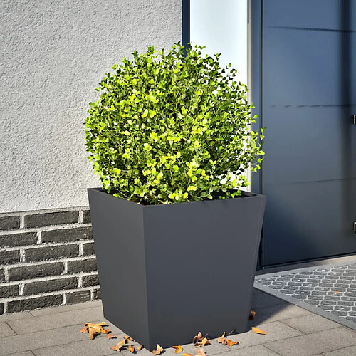 vidaXL Jardinière anthracite 50x50x50 cm acier