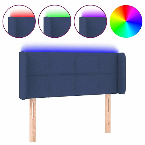 Maison Chic Tête de lit moderne à LED lumineuse pour chambre - Décoration de lit Bleu 83x16x78/88 cm Tissu -MN89423