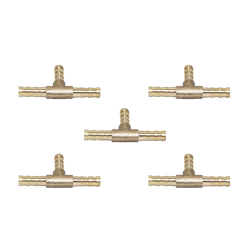 5 pcs en laiton t type menuisier tuyau de jointure menuisier té connecteur air eau gaz 6mm