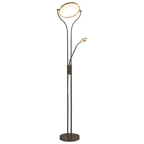 vidaXL Lampadaire 18 W argenté 180 cm variable