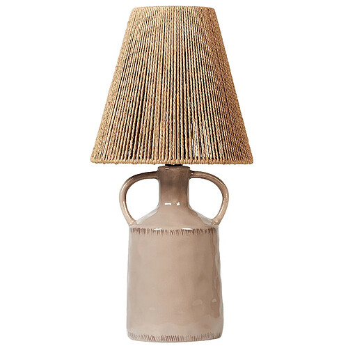 Beliani Lampe à poser en céramique taupe LARISSOS