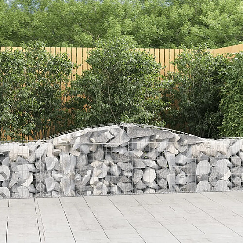 vidaXL Panier de gabions arqué 400x50x60/80 cm Fer galvanisé