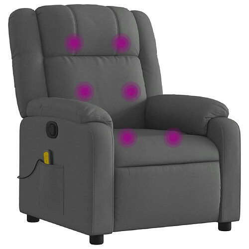 Maison Chic Fauteuil Relax pour salon, Fauteuil de massage inclinable Gris foncé Tissu -GKD97747