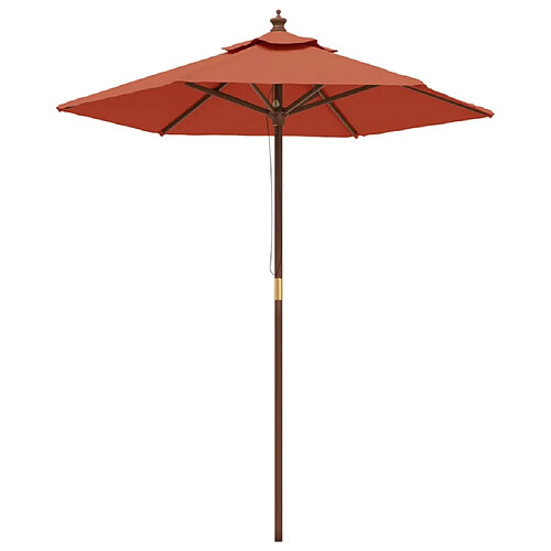 Helloshop26 Parasol de jardin avec mât en bois terre cuite 196 x 231 cm 02_0008362