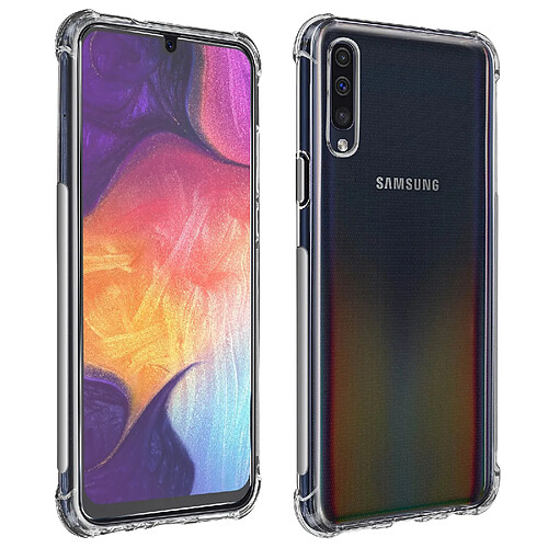 Avizar Pack Protection Galaxy A50 / A30s Coque Souple + Film Verre Trempé Transparent