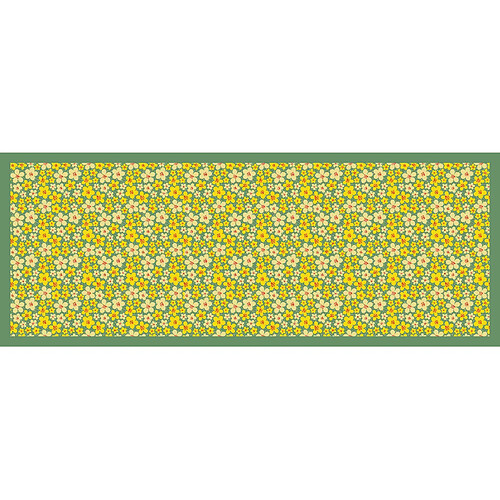 Alter Chemin de cuisine, 100% Made in Italy, Tapis antitache avec impression numérique, Chemin de table antidérapant et lavable, Modèle Fleurs - Blanc, cm 140x52