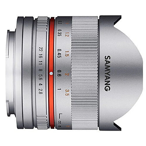 SAMYANG 1220310102 f2,8 iI objectif 8 mm pour fuji x argenté