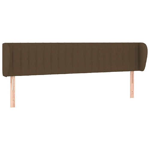 Maison Chic Tête de lit moderne avec oreilles pour chambre - Décoration de lit Marron foncé 183x23x78/88 cm Tissu -MN56627