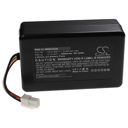 vhbw Batterie compatible avec Samsung Powerbot R7040, SR10M701PUW, SR10M702PUW aspirateur, robot électroménager (4600mAh, 21,6V, Li-ion)