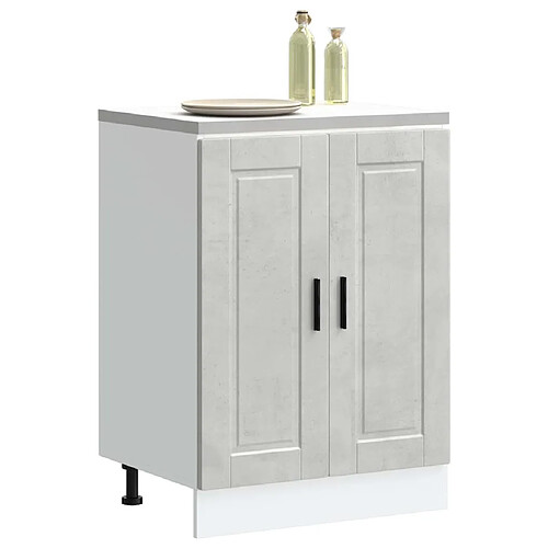 vidaXL Armoire de cuisine Porto gris béton bois d'ingénierie