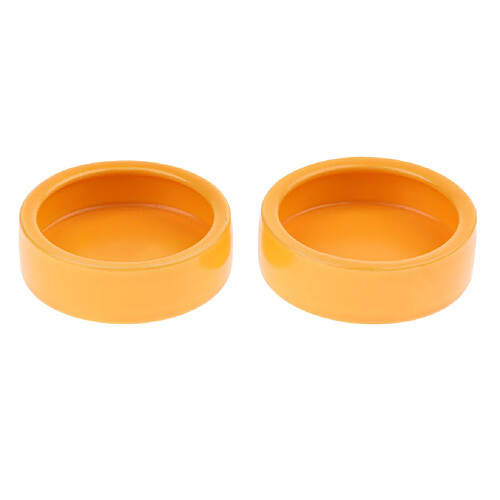 2pieces reptiles mangeoire en céramique bol alimentaire anti-évacuation plat pour lézard gecko orange rond m