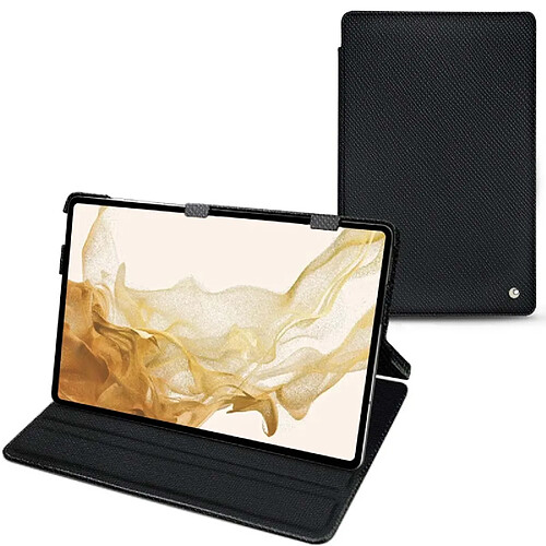 Housse cuir Samsung Galaxy Tab S8 - Rabat horizontal - Noir élégant ( Noir / Black ) - NOREVE