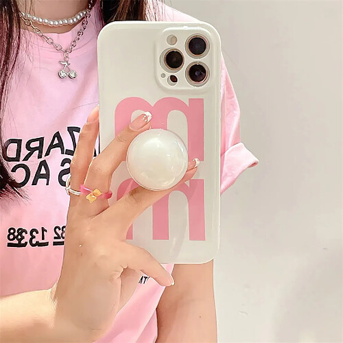 GUPBOO Étui pour iPhone11 support de perles alphabet pour femmes étui de téléphone portable de style coréen