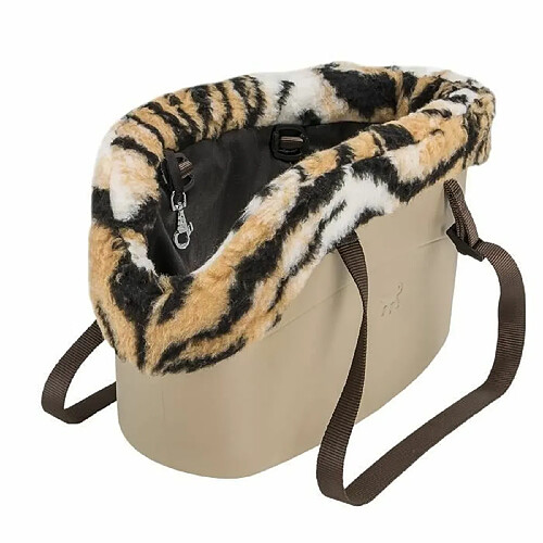 Ferplast WITH ME Sac de transport avec fourrure pour chien sable 21,5 x 43,5 x 27cm