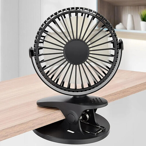 Universal Ventilateur de bureau/bureau à clips rechargeables Mini pince portative Aspirateur rotatif à 360 degrés avec ventilateur de refroidissement à air | Gadget USB