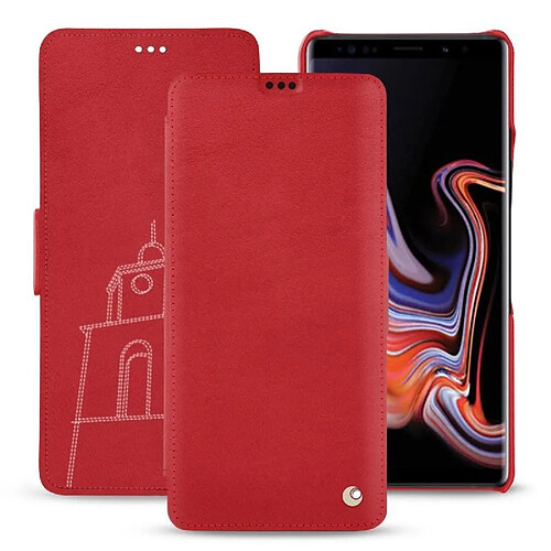 Housse cuir Samsung Galaxy Note9 - Rabat horizontal - Rouge troupelenc ( Pantone #AB191A ) - NOREVE