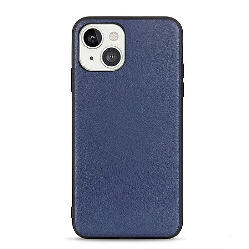 Coque en TPU + cuir véritable mince, hybride, antichoc bleu pour votre Apple iPhone 13 mini 5.4 pouces