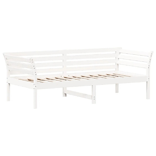 Vidaxl Lit de jour Blanc 80x200 cm Bois de pin massif