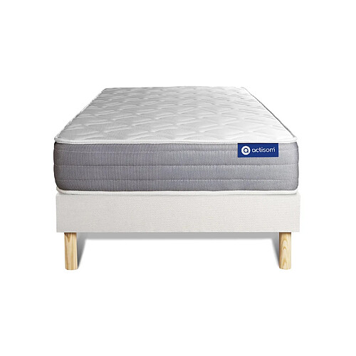 ACTISOM Ensemble matelas ACTIFLEX DREAM Ressorts ensachés et mémoire de forme 90x190 cm 5zones de confort + sommier KIT blanc