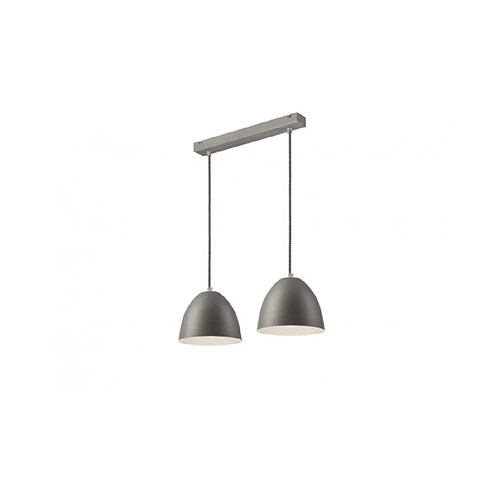 Lumière Suspension Livia Acier Argent 2 ampoules 66cm