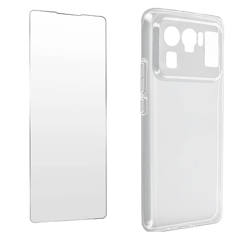 Avizar Coque Xiaomi Mi 11 Ultra Souple Film Verre Trempé 9H Transparent