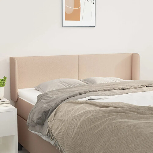 Maison Chic Tête de lit scandinave avec oreilles,meuble de chambre Cappuccino 147x16x78/88 cm Similicuir -MN27540