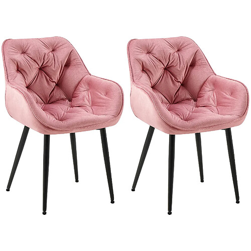 Non Lot de 2 chaises Tanna velours