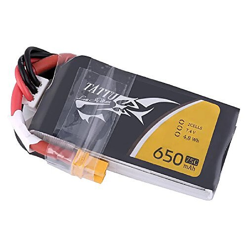 Tattu Pack daccus de modélisme (LiPo) 7.4 V 650 mAh Nombre de cellules: 2 75 C Softcase XT30