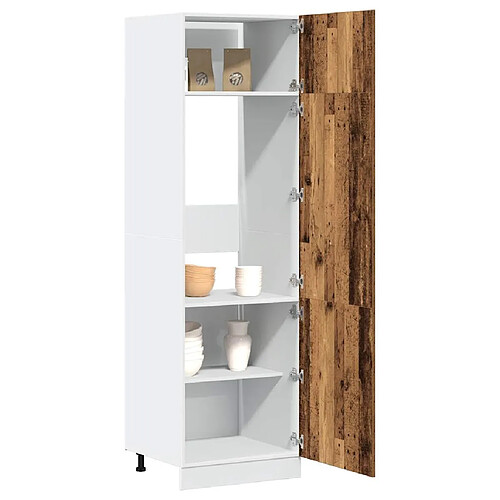 vidaXL Armoire de réfrigérateur vieux bois 60x57x207cm bois ingénierie