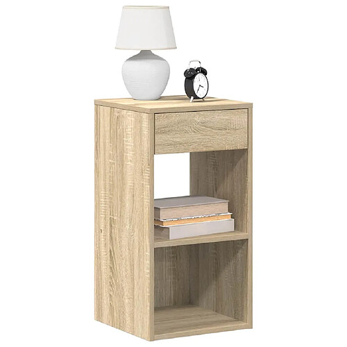 vidaXL Table de chevet avec tiroir chêne sonoma 35x34x66,5 cm