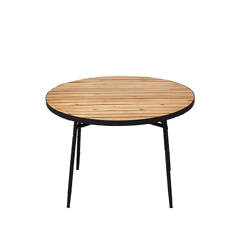 Table de jardin Babor Balcony - BOCARNEA - Table Bois Acacia et Acier - Table pliable - 110 x 75 cm - 4 places, bois et noir