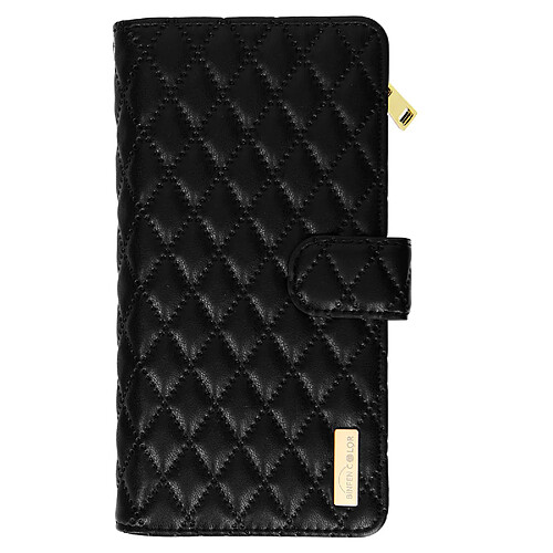 Avizar Étui Losange pour Samsung Galaxy S23 Ultra Porte-carte et Rangement zippé Noir