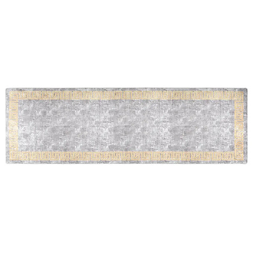 vidaXL Tapis lavable antidérapant 80x300 cm Gris