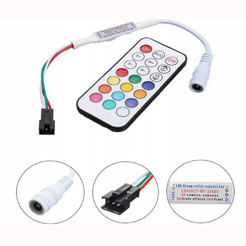 GUPBOO Télécommande Universelle de Rechange Contrôleur RF pour bande LED WS2811 WS2812B 2811 2812