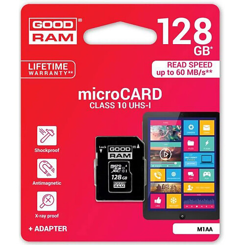 Carte Mémoire GoodRAM 128 Go (Avec Adaptateur carte SD)