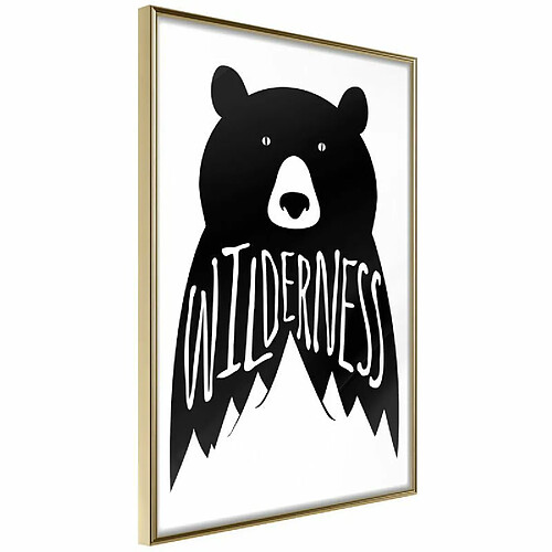 Paris Prix Affiche Murale Encadrée Wild Bear 20 x 30 cm Or