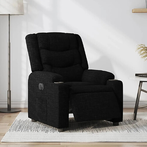 vidaXL Fauteuil inclinable électrique Noir Tissu