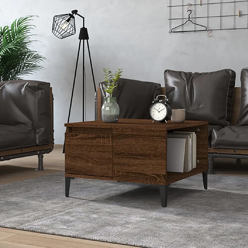 vidaXL Table basse chêne marron 55x55x36,5 cm bois d'ingénierie