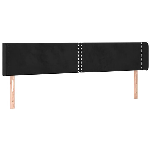 Maison Chic Tête de lit moderne avec oreilles pour chambre - Décoration de lit Noir 163x16x78/88 cm Velours -MN38498