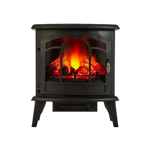 Purline Cheminée électrique 2kW acier noir avec télécommande