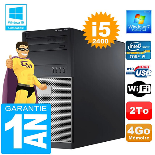 PC Tour DELL 7010 Core I5-2400 Ram 4Go Disque 2 To Graveur DVD Wifi W7 · Occasion