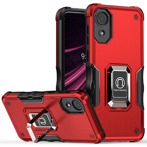 Coque en TPU antichoc avec béquille rouge pour votre Samsung Galaxy A03 Core